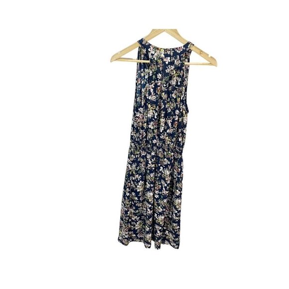 Allison Joy Floral Evereve Corbin Midi Dress S Blue Pink Sleeveless A-line - Picture 6 of 8